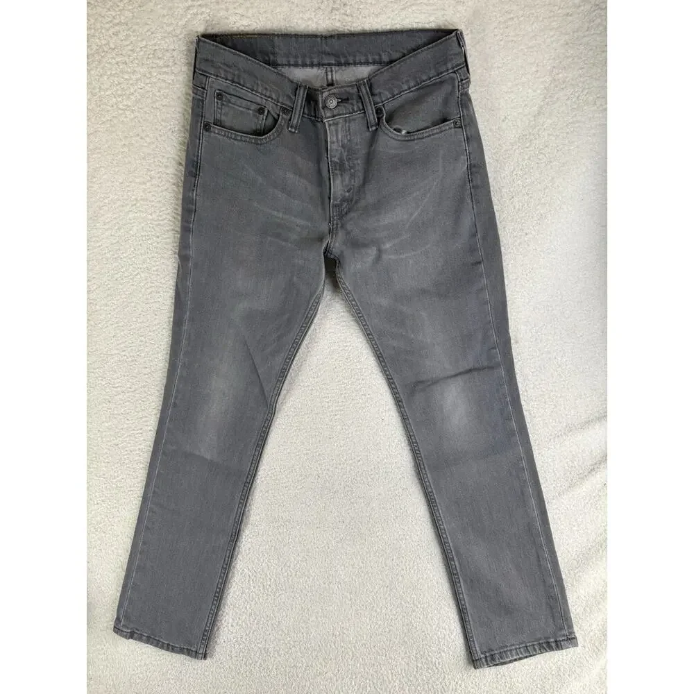 Levis 511 Jeans Mens 30x30 Gray Slim Fit Wash Stretch Denim Emo Grunge Skater